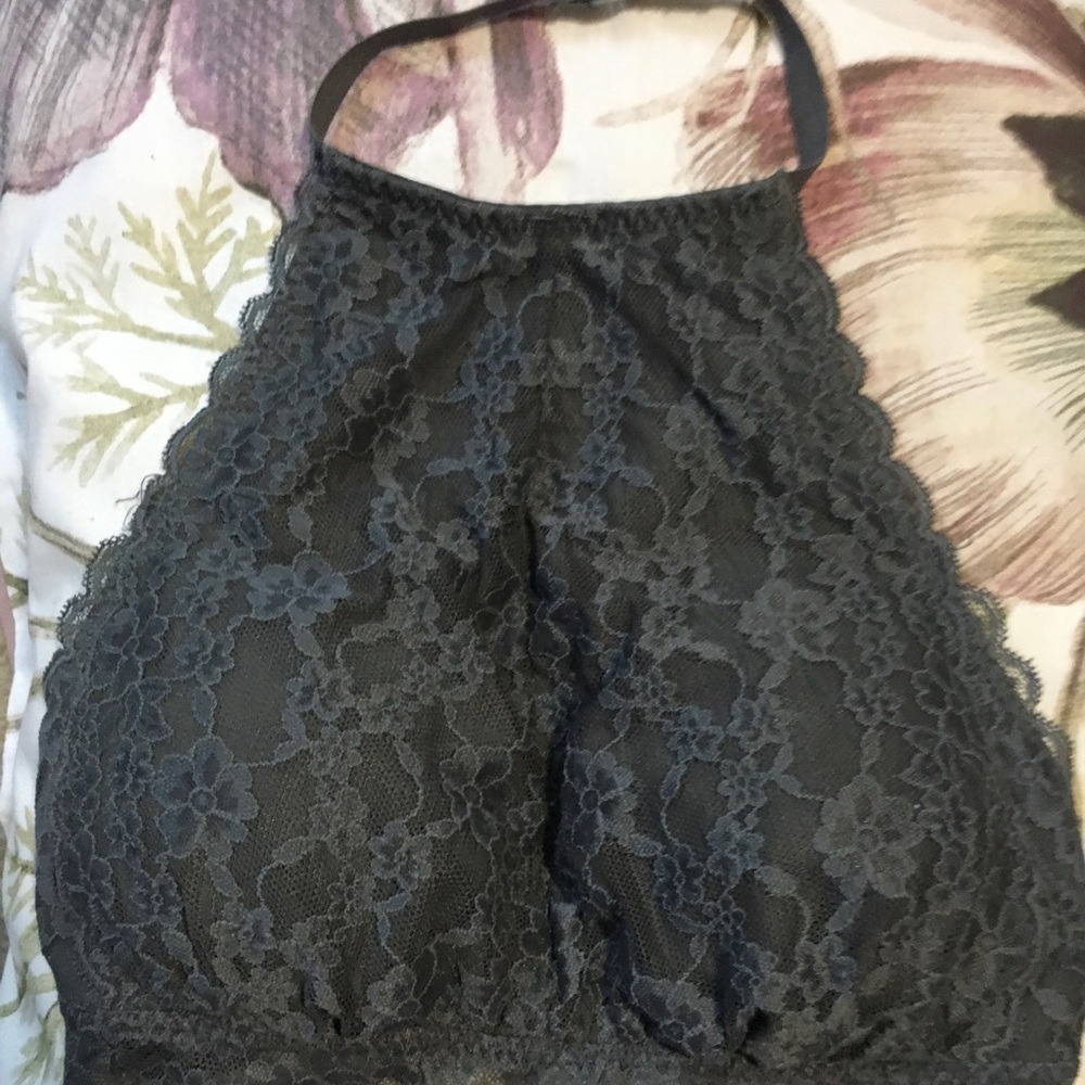 Grey lace high neck Gilly Hicks bralette! Padded!
